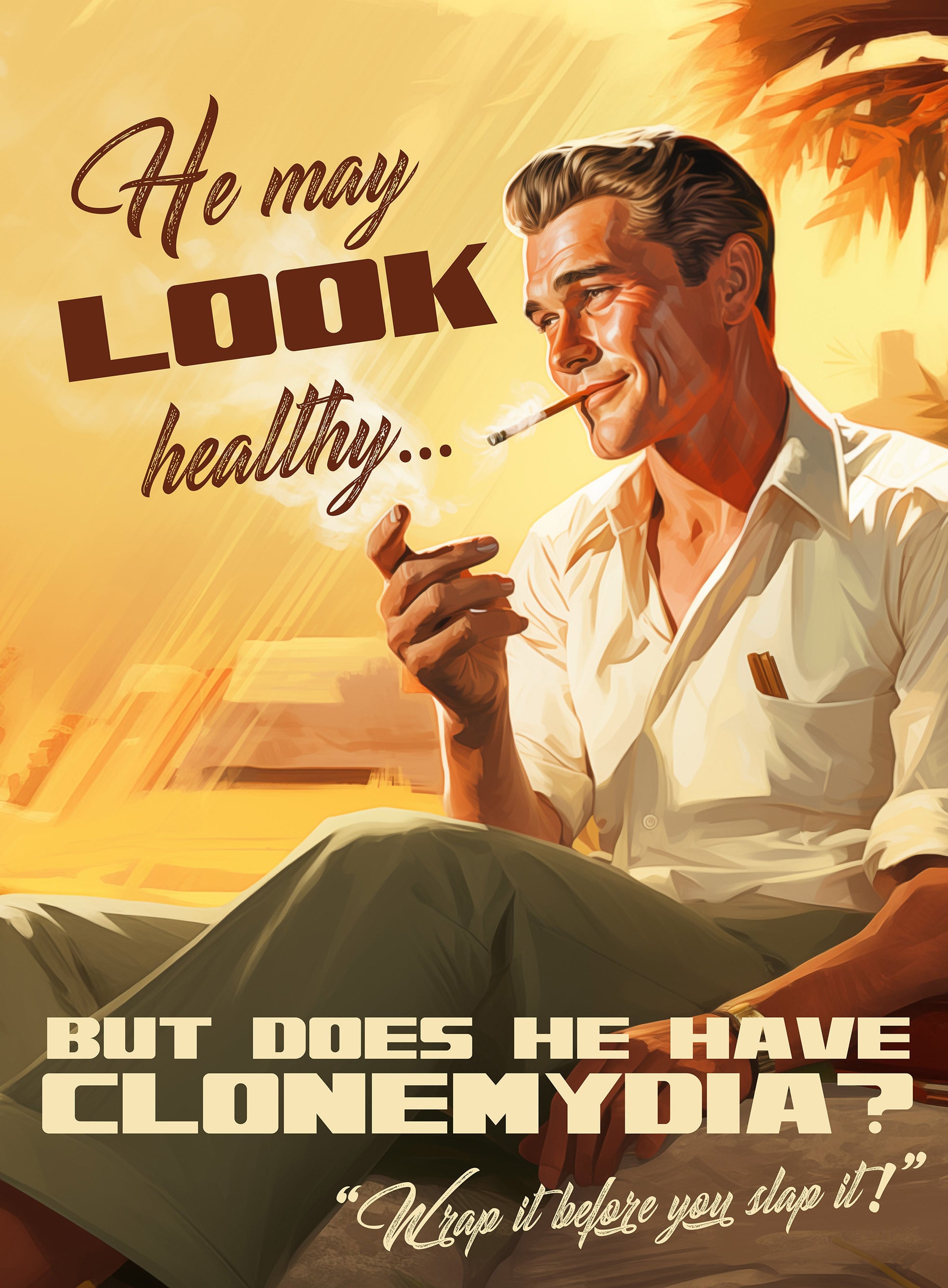 Clonemydia Propaganda Poster 3 - Nefaricorp public awareness campaign from Clone Cops - promotional art from the 2025 indie sci-fi comedy film