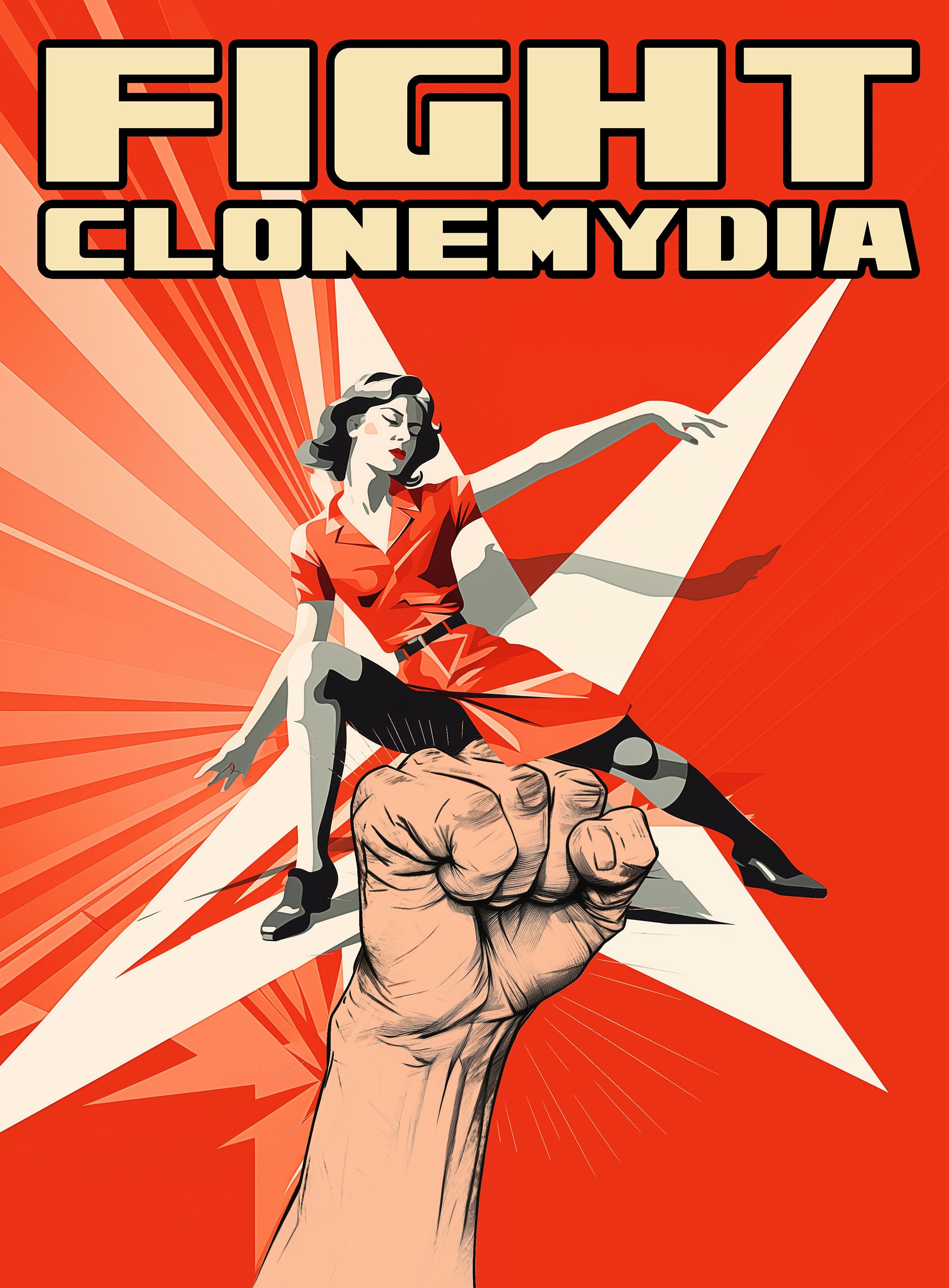 Clonemydia Propaganda Poster 6 - Nefaricorp public awareness campaign from Clone Cops - promotional art from the 2025 indie sci-fi comedy film